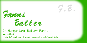 fanni baller business card